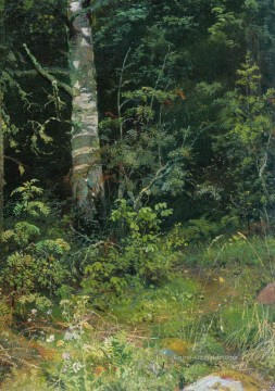 Gehölz Werke - Birke und Bergasche 1878 klassische Landschaft Ivan Ivanovich Bäume